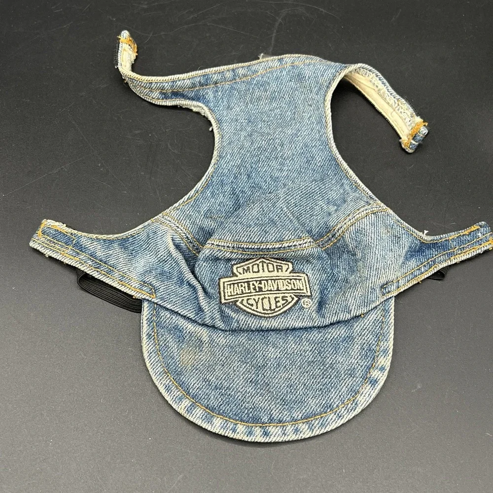 HARLEY DAVIDSON‎ Dog Cat Biker Denim Hat - Embroidered Patch - Medium